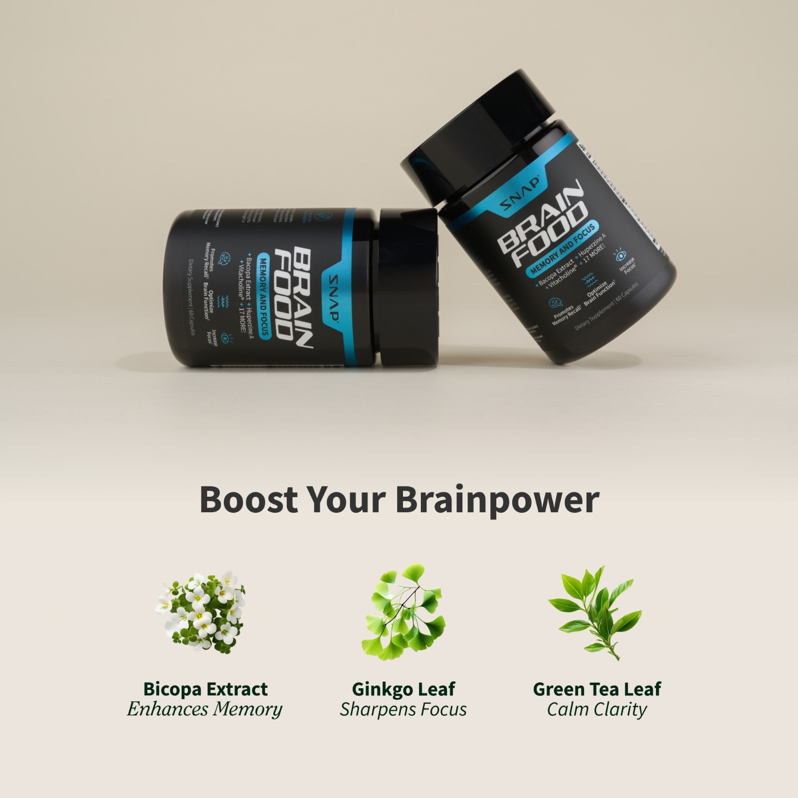 Nootropic Brain Booster – Improve Memory, Clarity & Focus Supplements 12 PACK