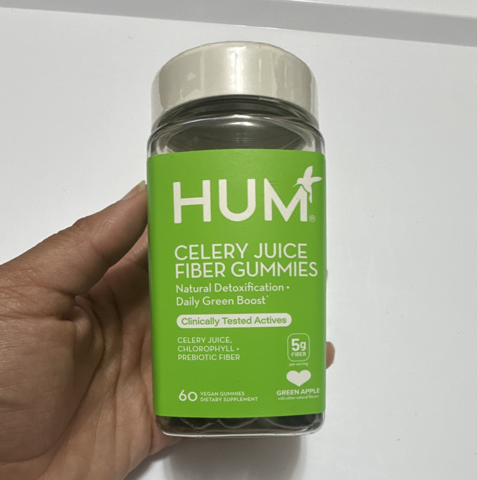 HUM Celery Juice Fiber Gummies 60 Gummies Detox Digestive Support New