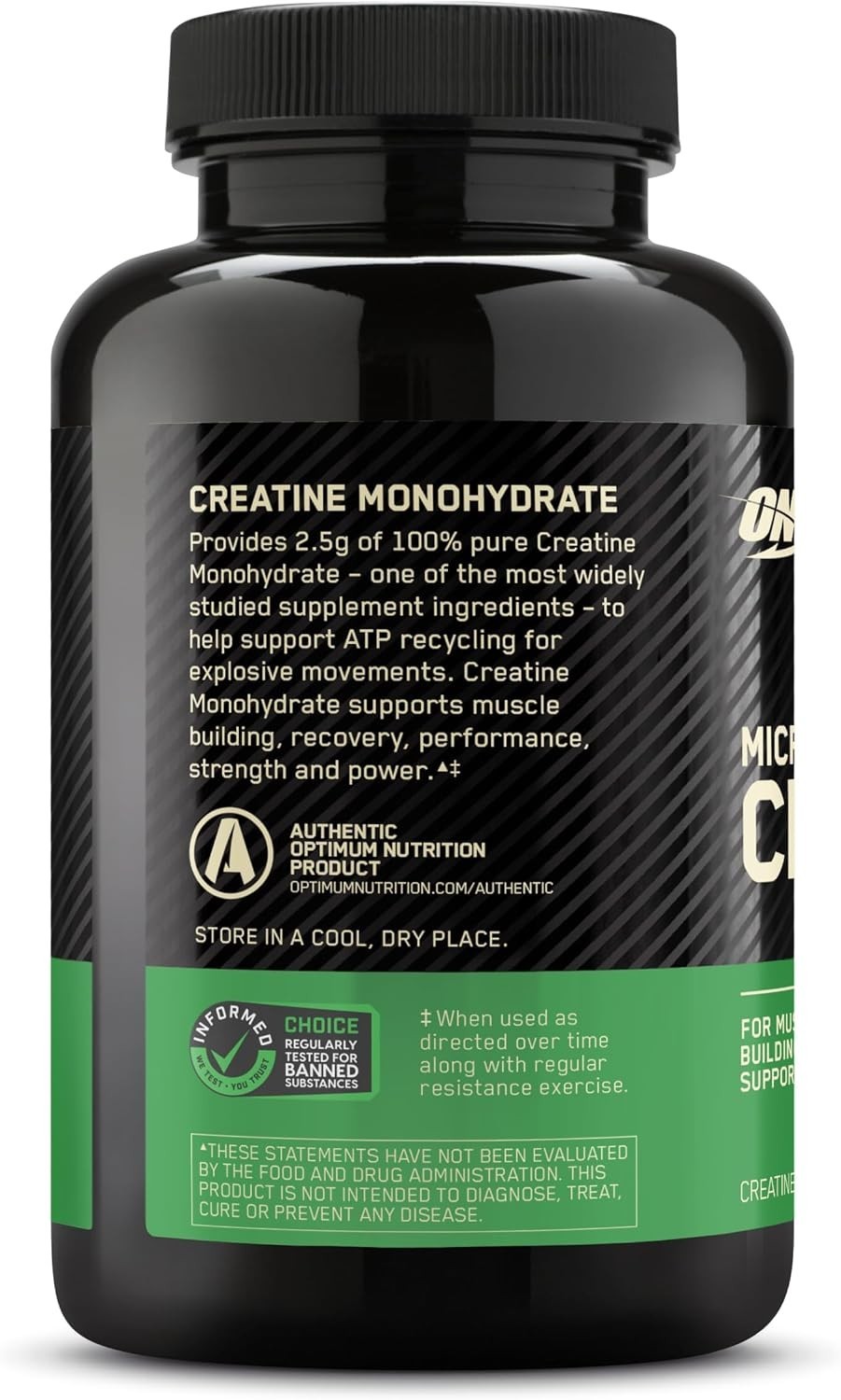 Optimum Nutrition Creatine, Micronized Creatine Monohydrate Capsules, Supports S