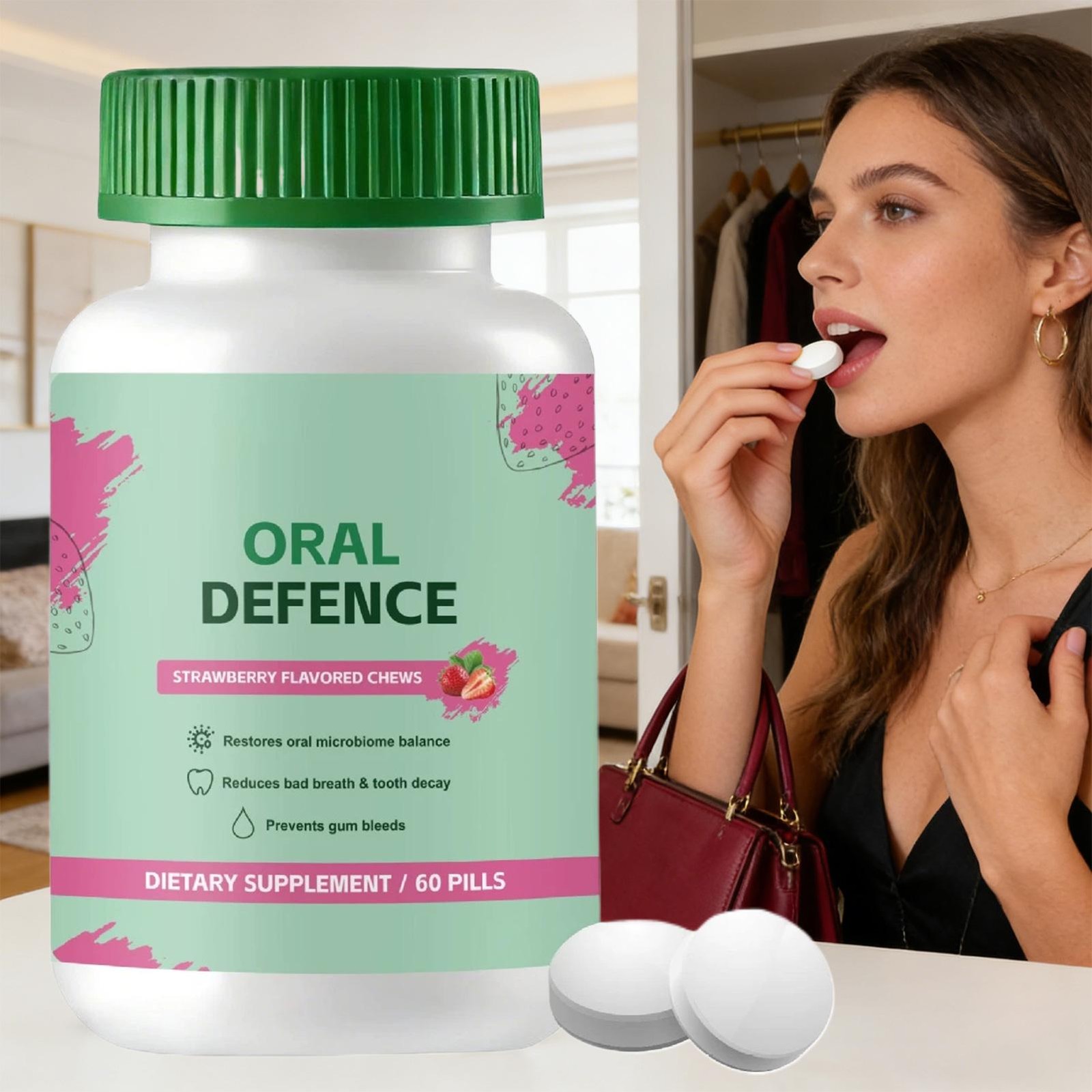 Oral Defence – Oral Probiotics Supplement ideal for Fresh Breath, Teeth