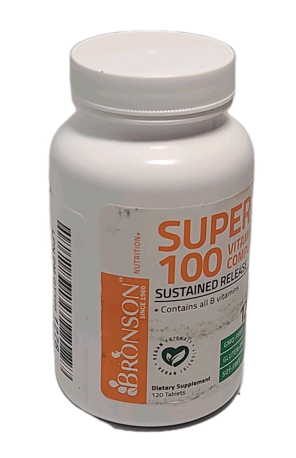 Bronson SUPER B 100 Vitamin B Complex Sustained Release 120 TABLETS• EXP : 02/28