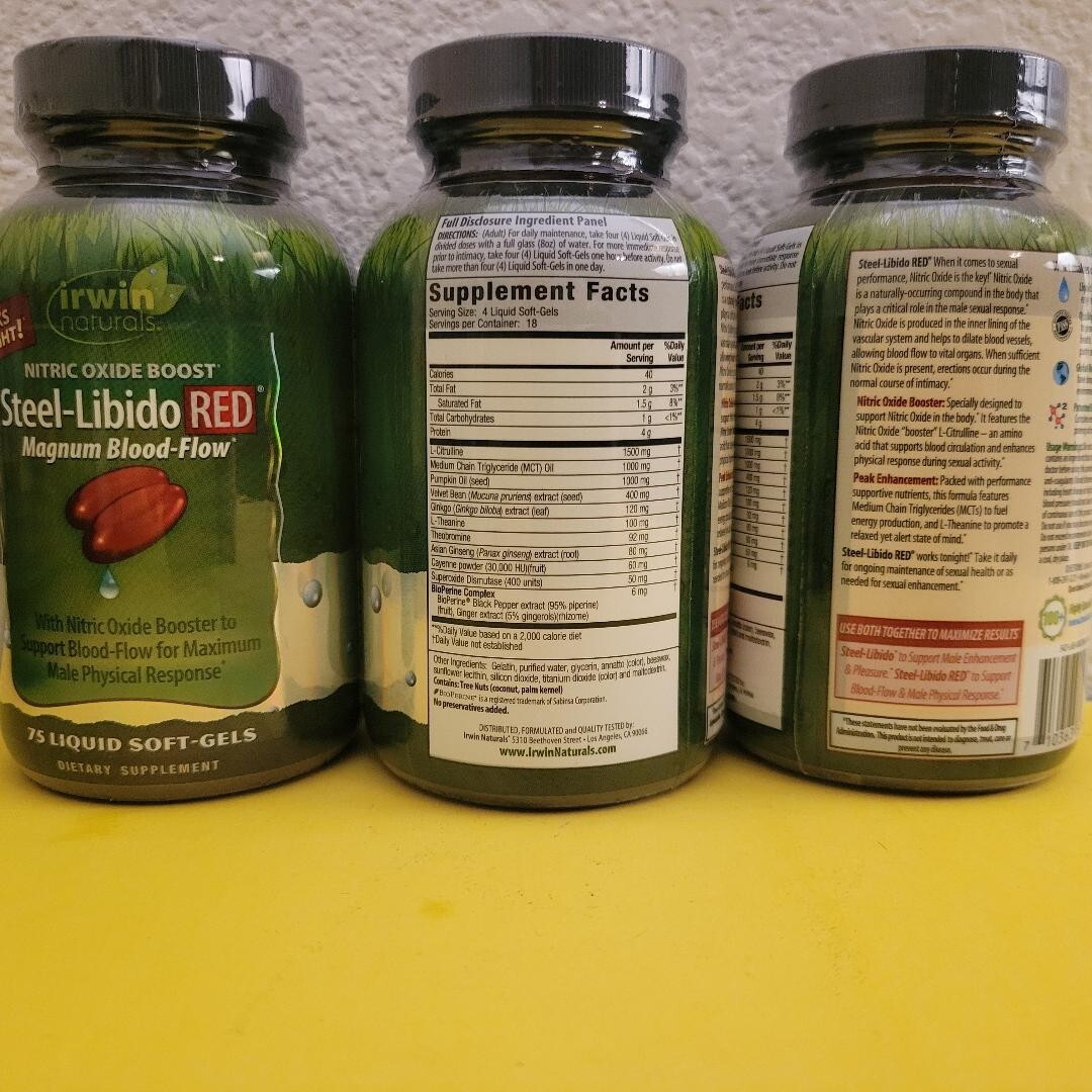 3 Bottles of Irwin Naturals Steel Libido RED 75 Softgel Each (225 total) New