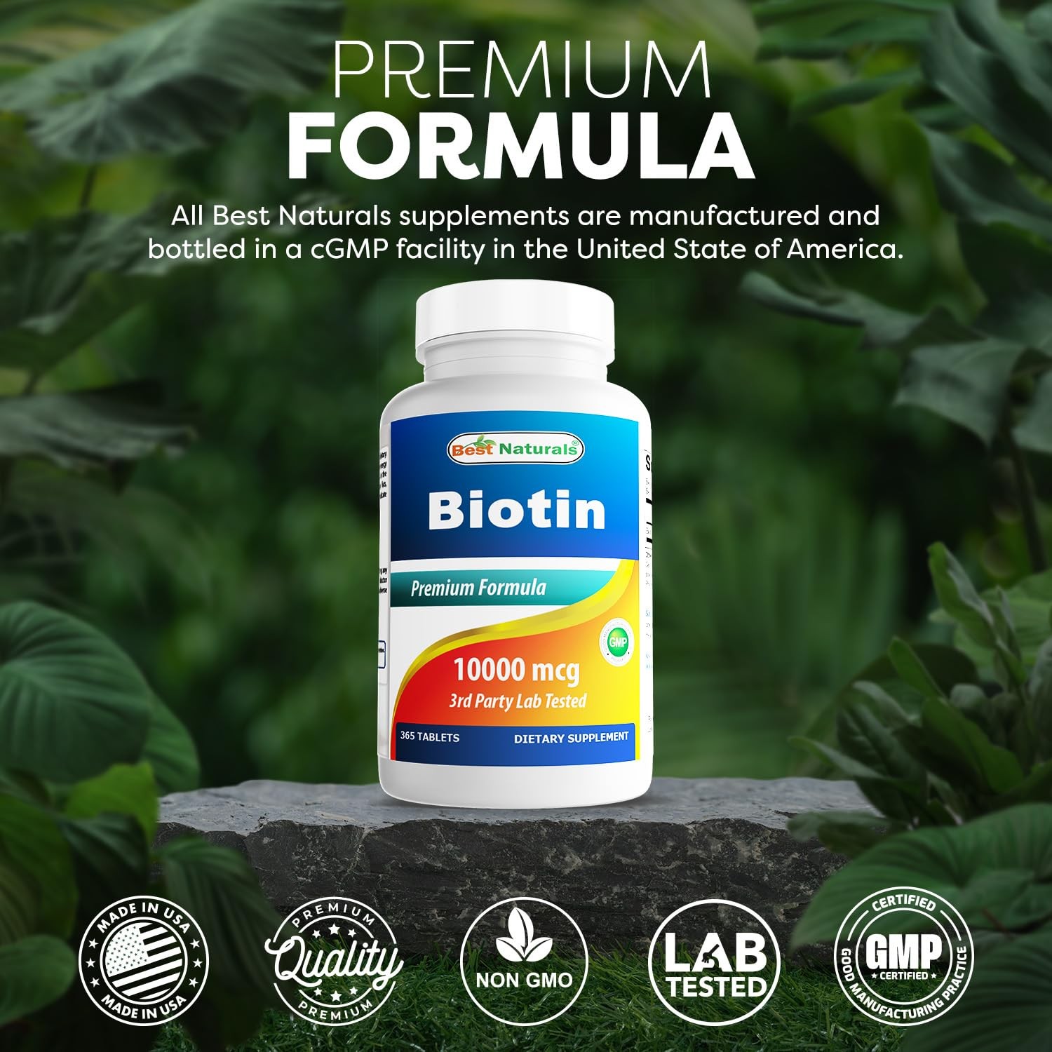 Best Naturals Biotin (Also Called Vitamin B7), 10,000 365 Count (Pack of 1)
