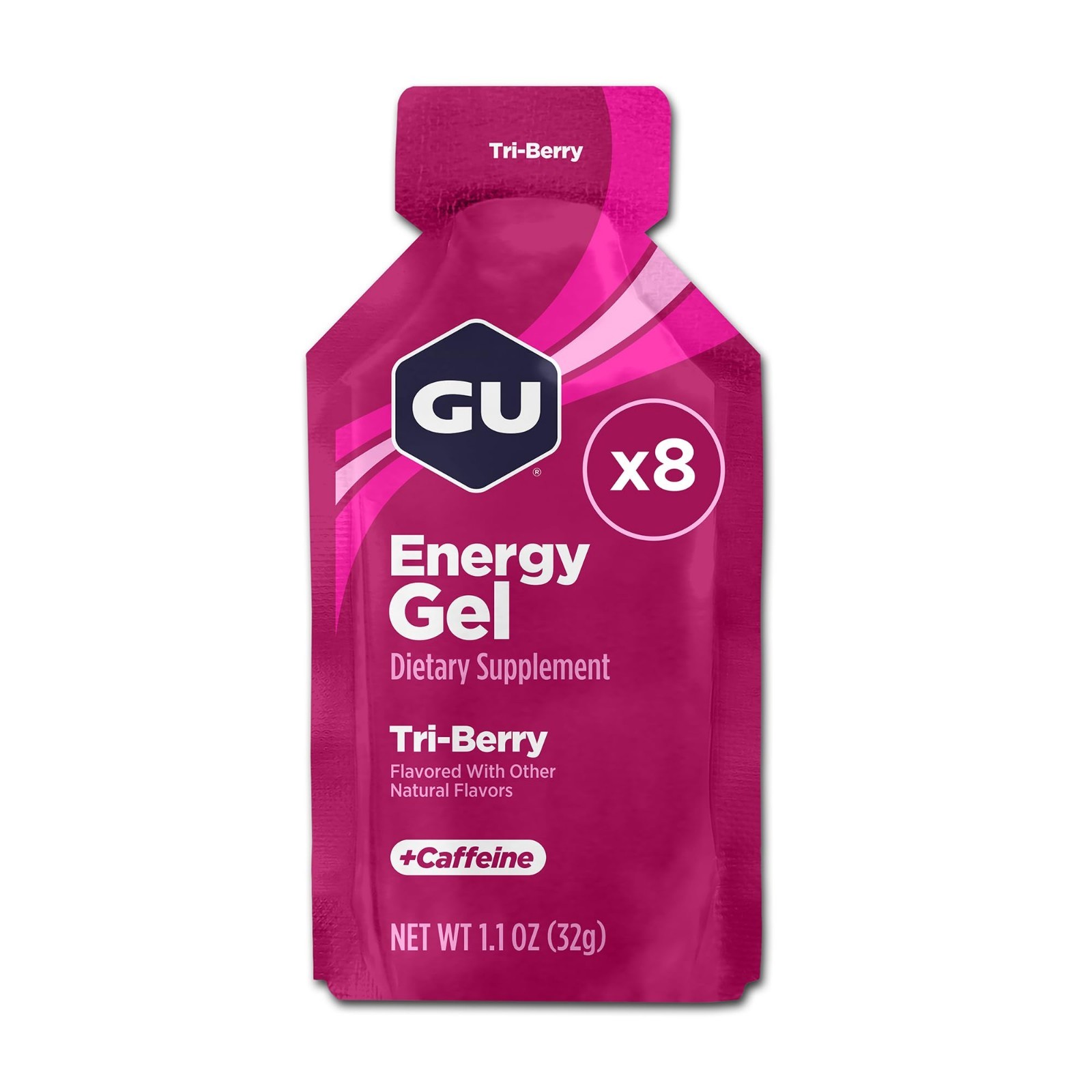 Vegan Energy Gel Pack – Gluten-Free, Dairy-Free, Kosher, Tri-Berry Flavor, 8-Cou