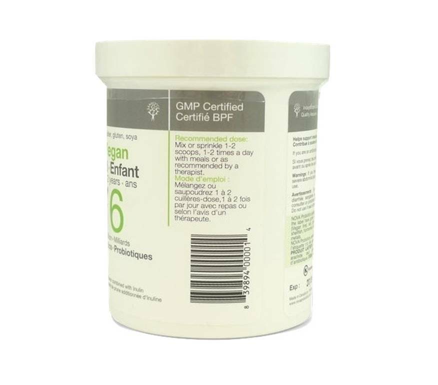 NOVA PROBIOTICS Vegan KID 1-12 Years 6 Billion Probiotics per Scoop -60g powder