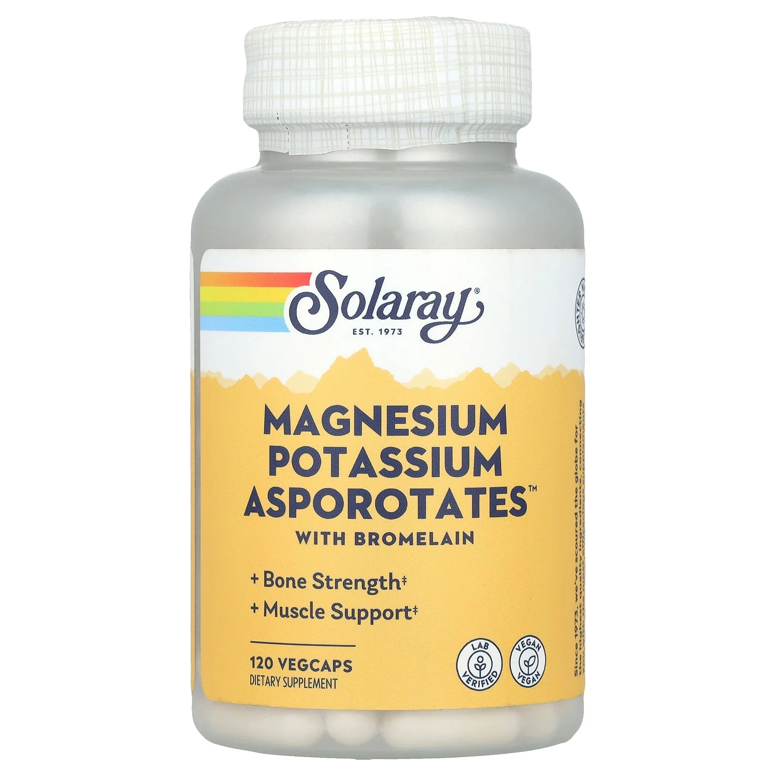 2 X Solaray, Magnesium Potassium Asporotates� With Bromelain, 120 VegCaps