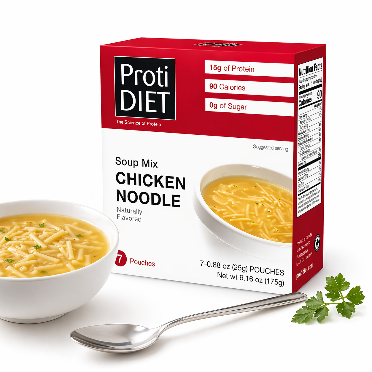 ProtiDIET Chicken Noodle Soup, High Protein, Keto Diet Friendly, Low Carb 7ct