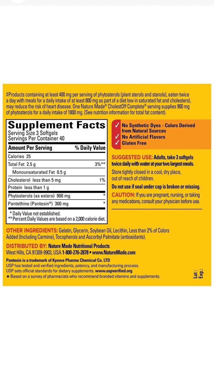 Nature Made CholestOff Complete Softgels 120 Count Heart Health Support