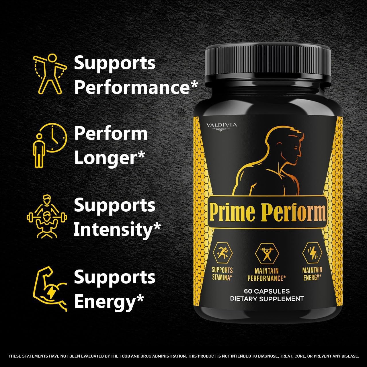 Prime Perform Men Daily Wellness Energy Support Capsules 1 Pack 60Ct