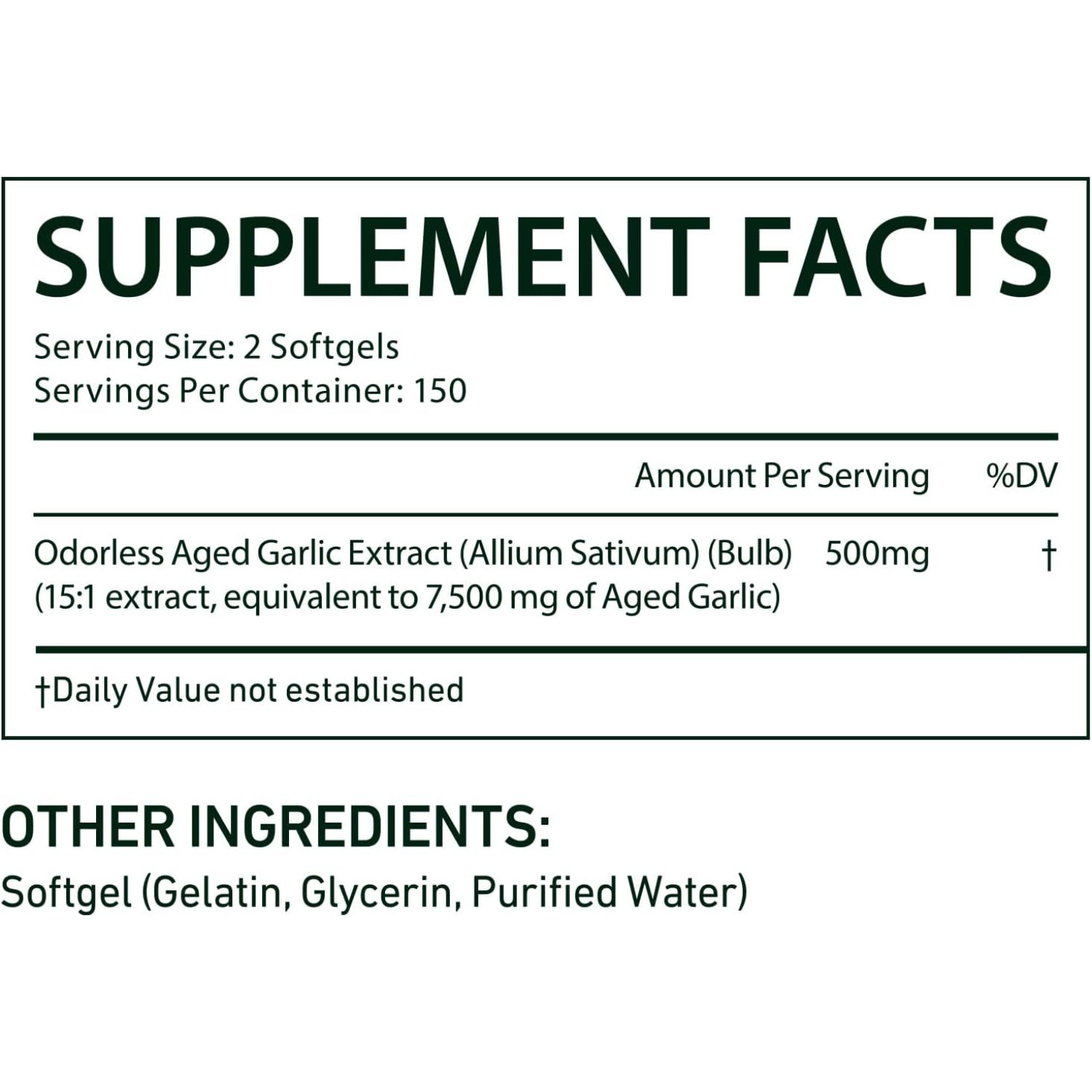 Best Aged Garlic Extract, 300 Softgels, 7500mg Odorless | Heart & Immune Pack 1