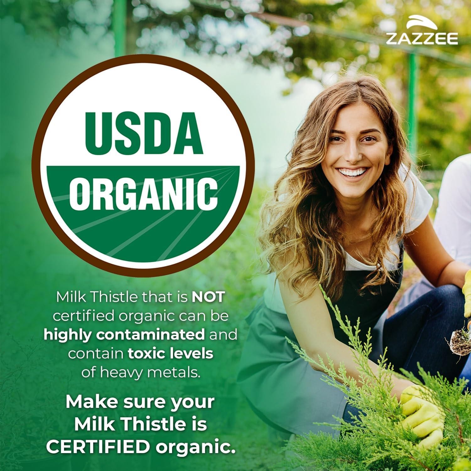 USDA Organic Milk Thistle 30:1 Extract, 7500 mg Strength, 180 Vegan Capsules