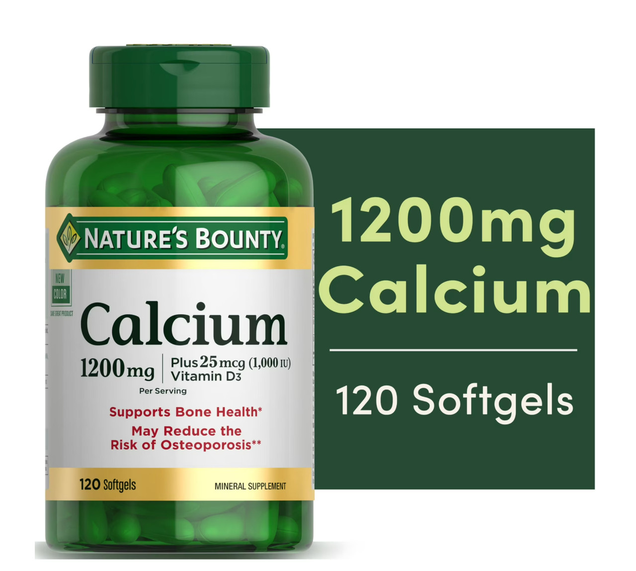 Nature’s Bounty Calcium 1200mg D3 1000 IU 120 Softgels