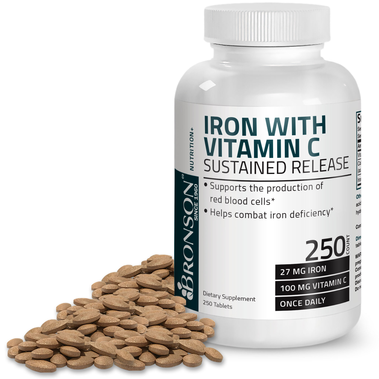 Bronson Iron with C Sustained Release, 250 Tablets