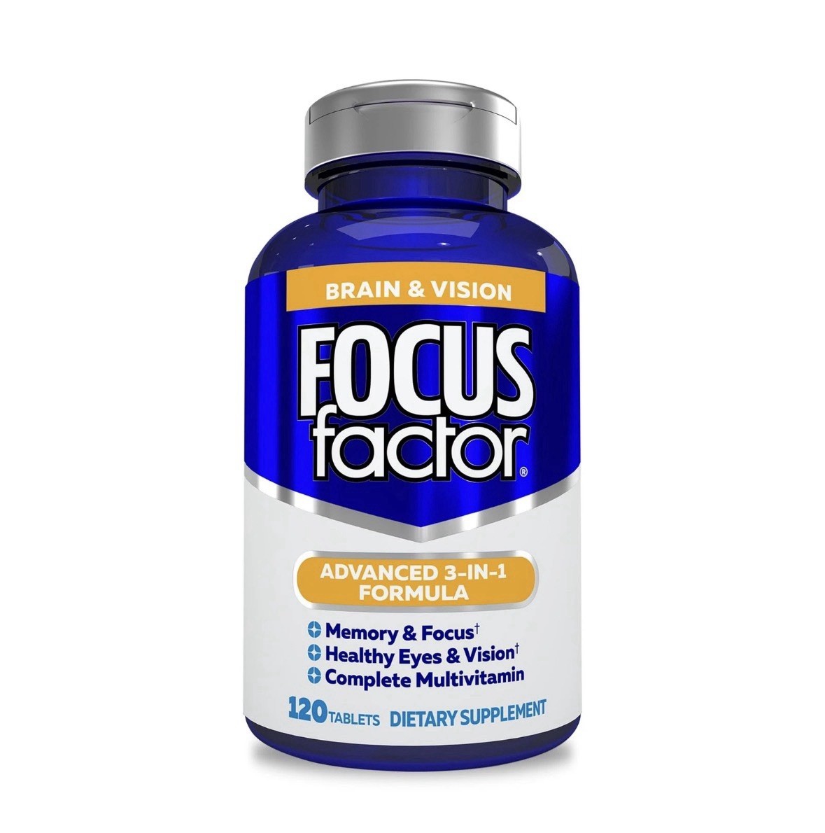 Focus Factor Adults Brain and Vision Supplement, 120 Count, Eye Vitamin,Mineral