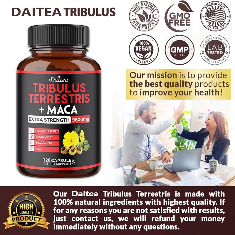 Tribulus Terrestris+Maca Improve Energy Endurance Support Movement 30-120 Pills