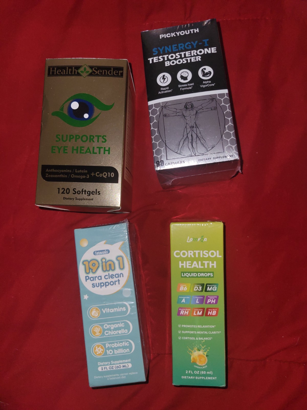 Mixed Brands Odorless Aged Garlic & Cayenne, Eye Health 120 Softgels + 2oz Drops