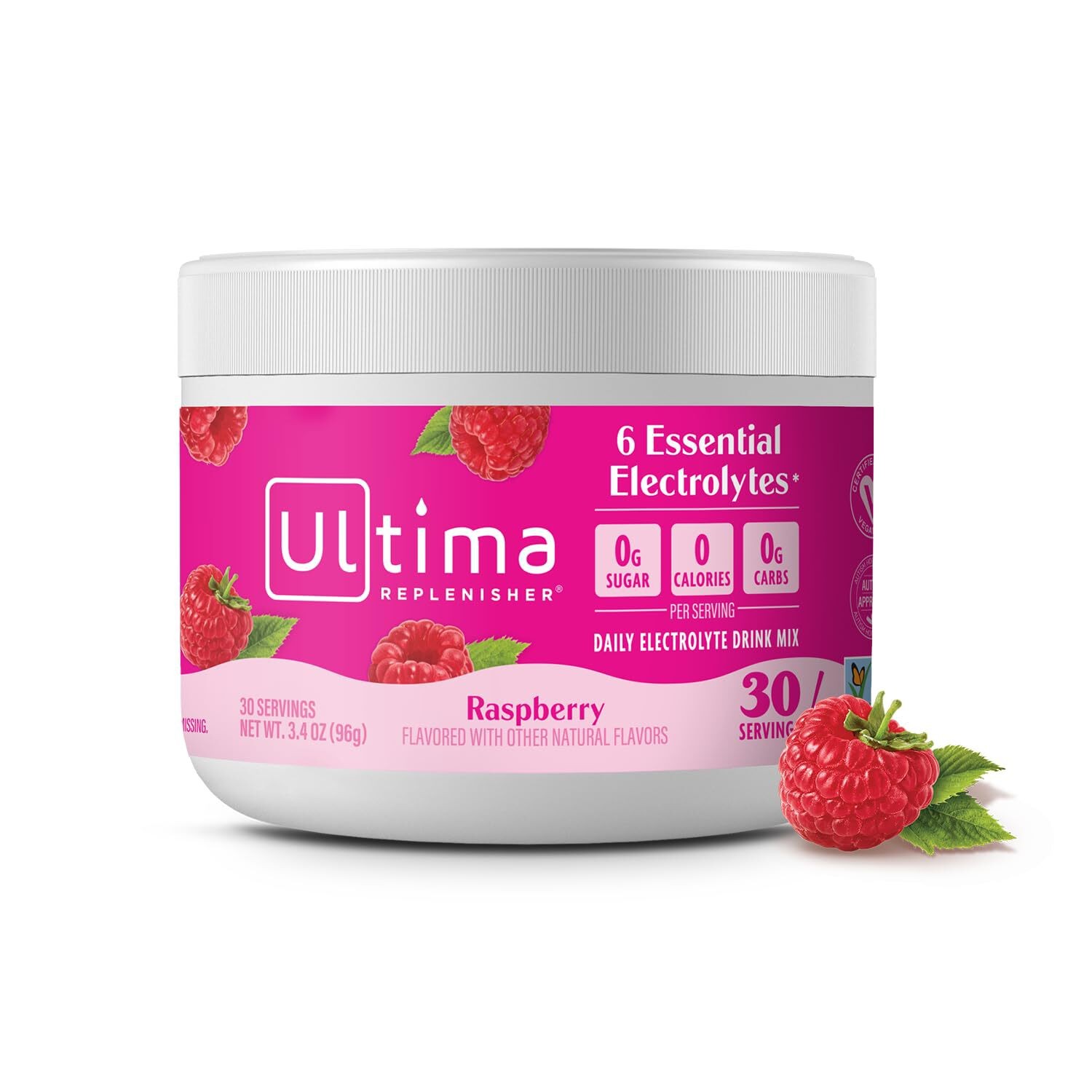 1/27 Ultima Replenisher Daily Electrolyte Powder Drink Mix – Sugar Free – Raspbe