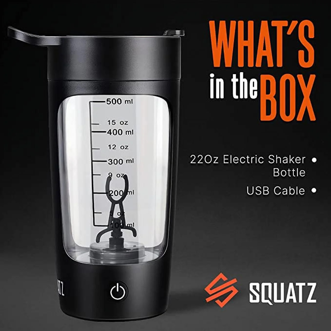 22Oz Electric Shaker Bottle Automatic Blending Flask for Protein Usb-Rechargeabl