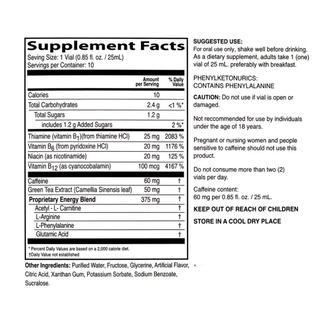 NEUROBION – ENERGY – LIQUID DIETARY SUPPLEMENT – 10 VIALS