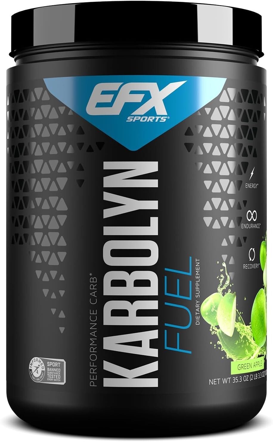 EFX Karbolyn Fuel: Fast Absorbing Carb Complex & Fuel Source, Green Apple 2.2 lb