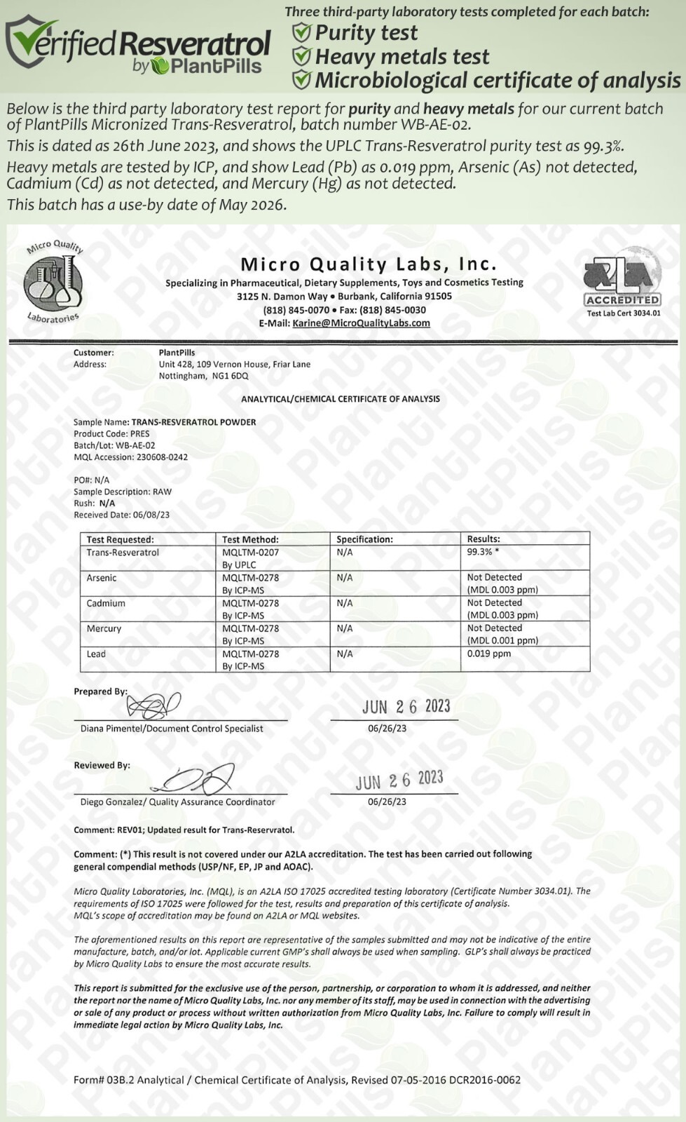 5 grams PlantPills Micronized Trans-Resveratrol Powder >99% Certified Purity