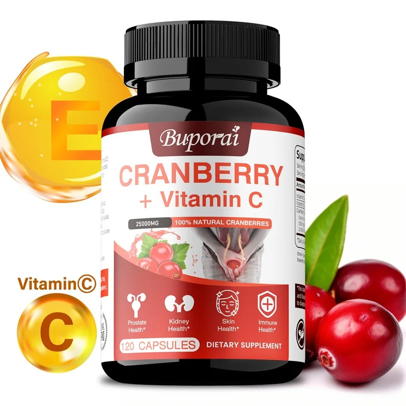 Cranberry + Vitamin C 120pcs – Prostate Health, Kidney Support, Antioxidant