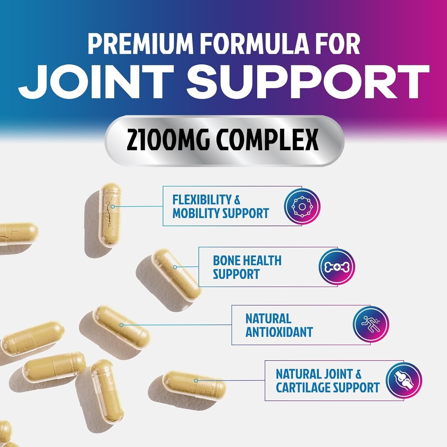 Glucosamine Chondroitin Turmeric MSM Triple Strength Joint Support 2100mg