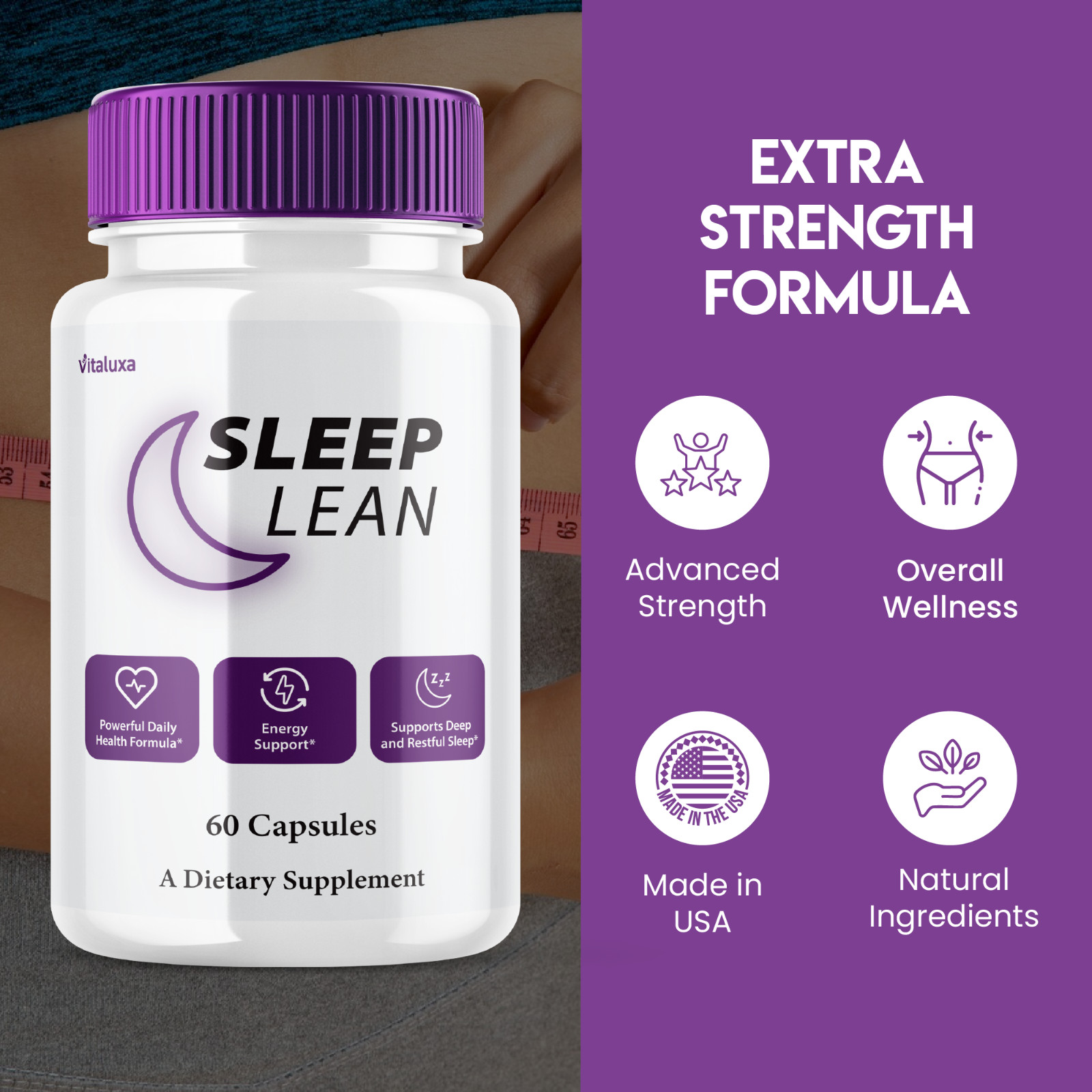 (5 Pack) Sleep Lean Capsule, Sleep Lean Wellness Supplement Pill (300 Capsules)