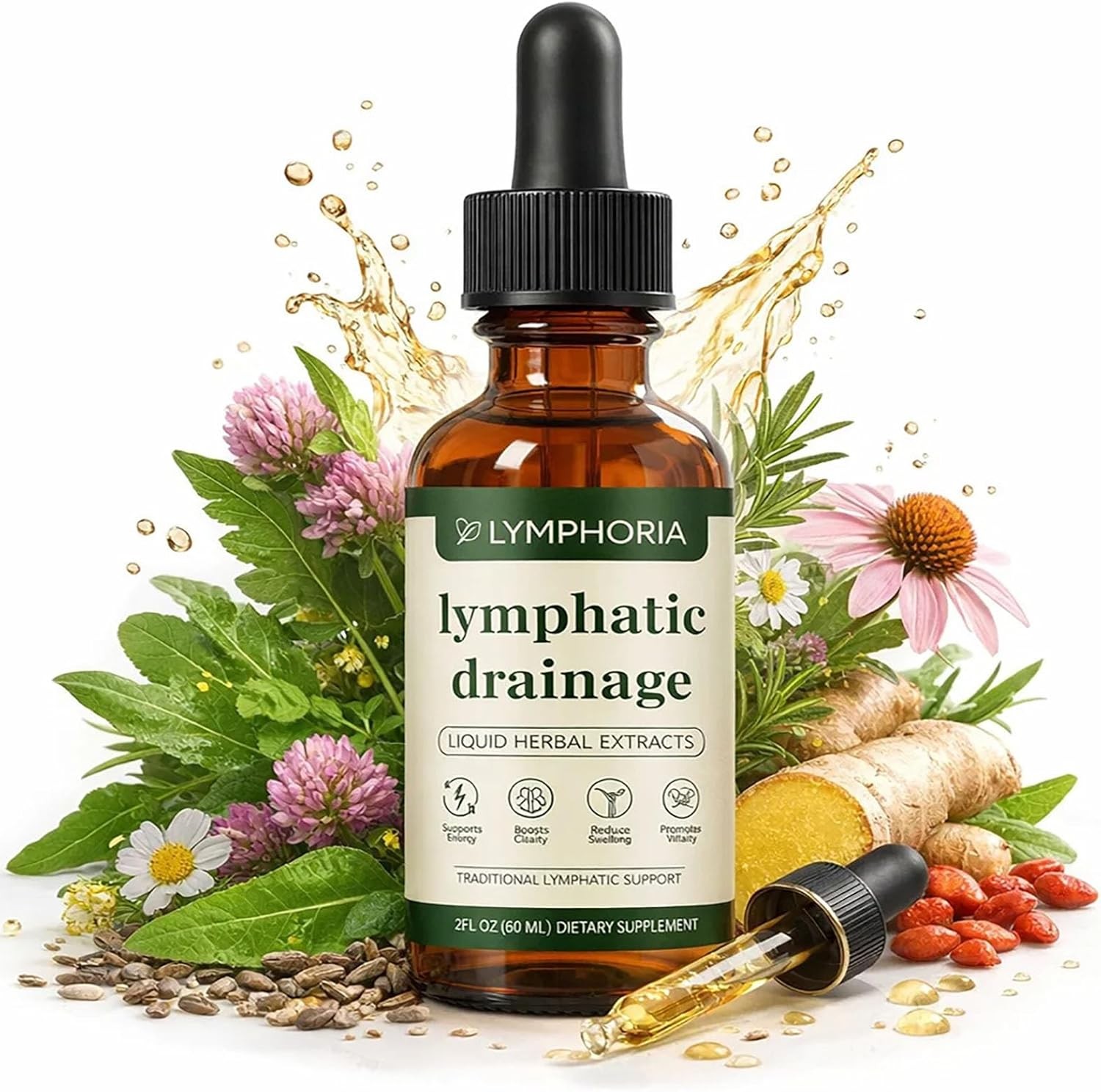 3X Lymphoria – Lymphatic Drainage 59ml – Detox, Bloat Relief & Immune Support