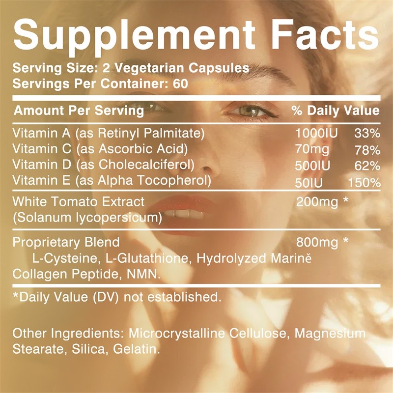 White Tomato Collagen 240pcs,Promote Collagen Production,Nourishes Skin,Vitality