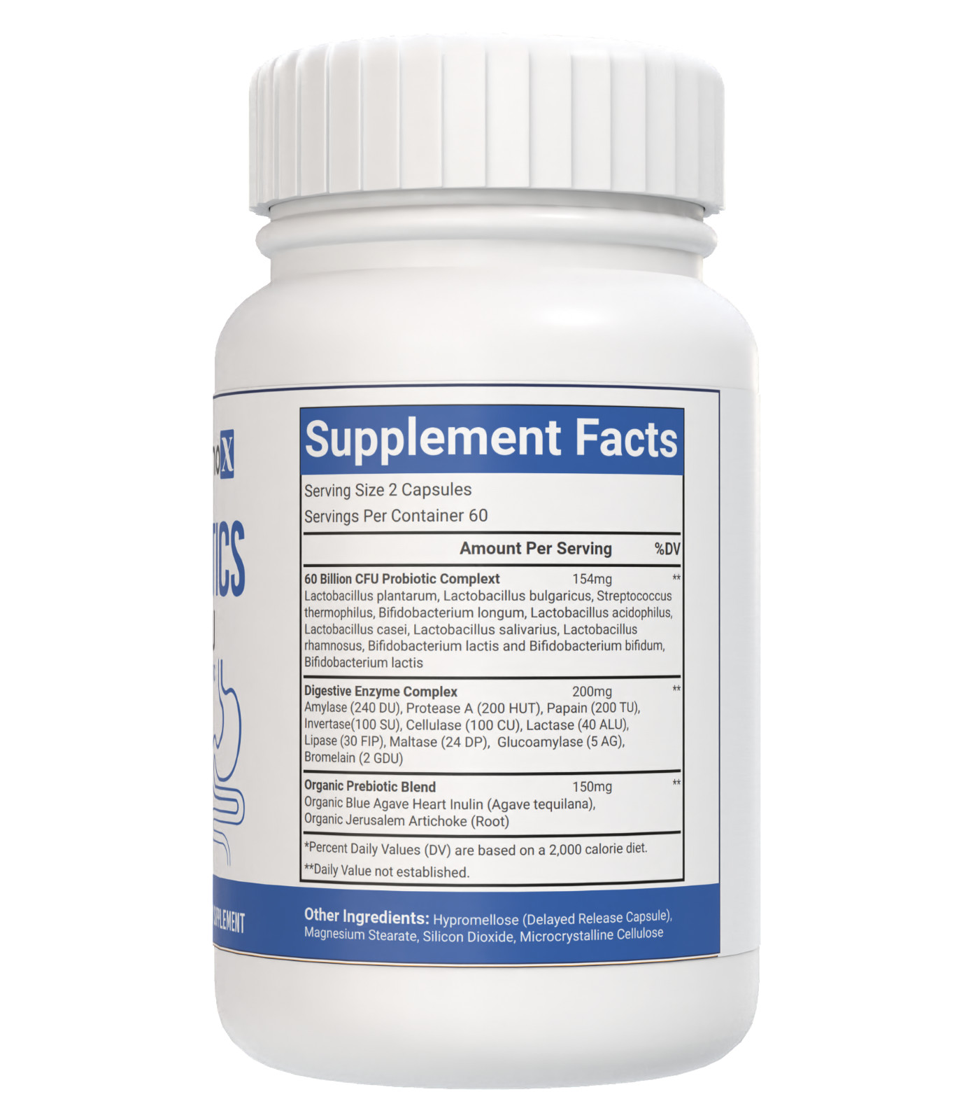60 Billion Probiotics Immune System Boosting Supports Digestive Health 120 Cap