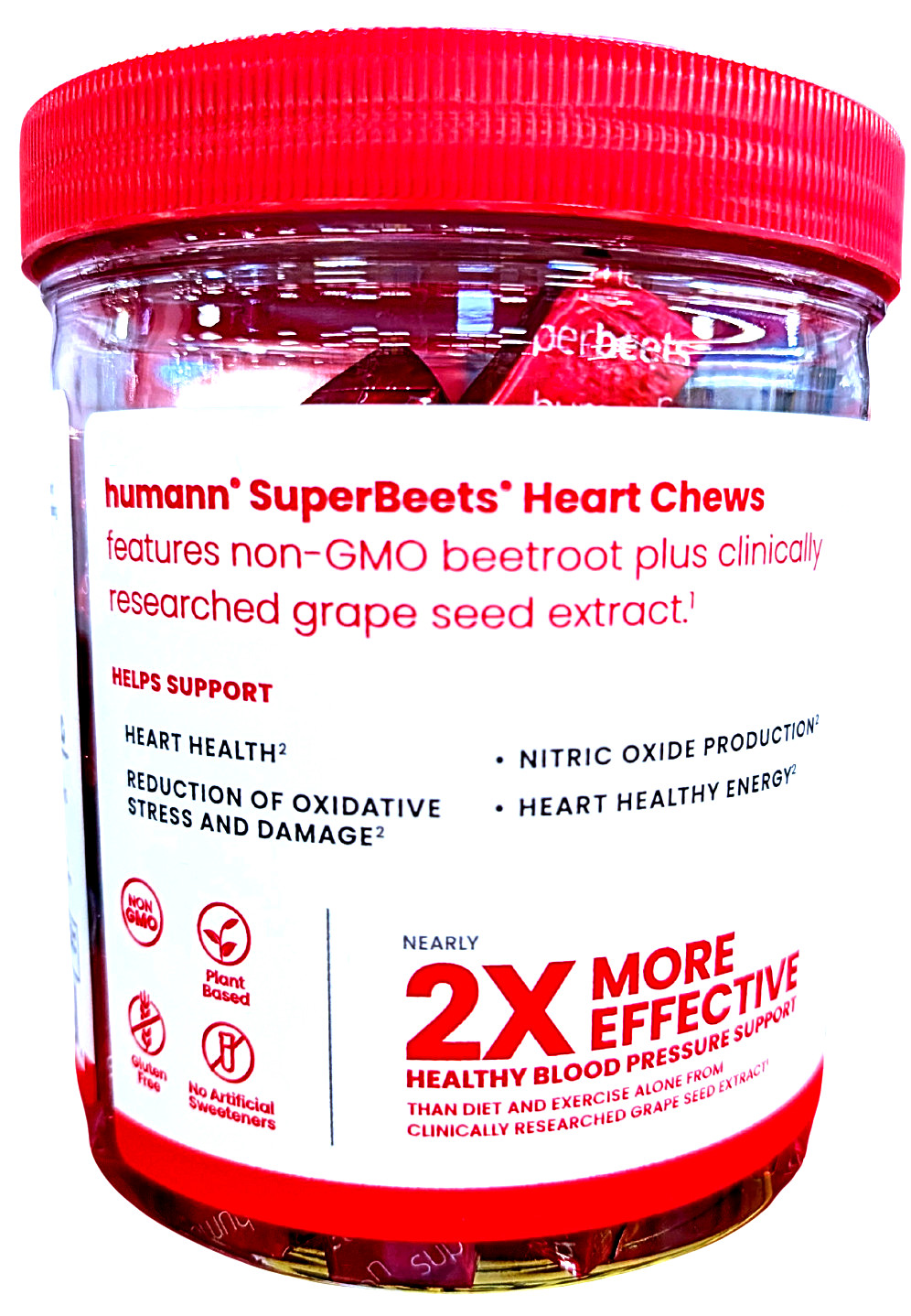 HumanN SuperBeets Heart Chews Pomegranate Berry 90 Count EXP 09/2026