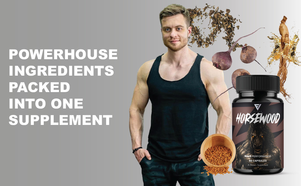(3 Pack) Horsewood Male Support Supplement, Horse Wood Male Pills (180 Capsules)