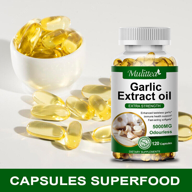 5000mg Garlic Oil 120 Rapid Release Softgels Capsules 5000 Extract organic Caps