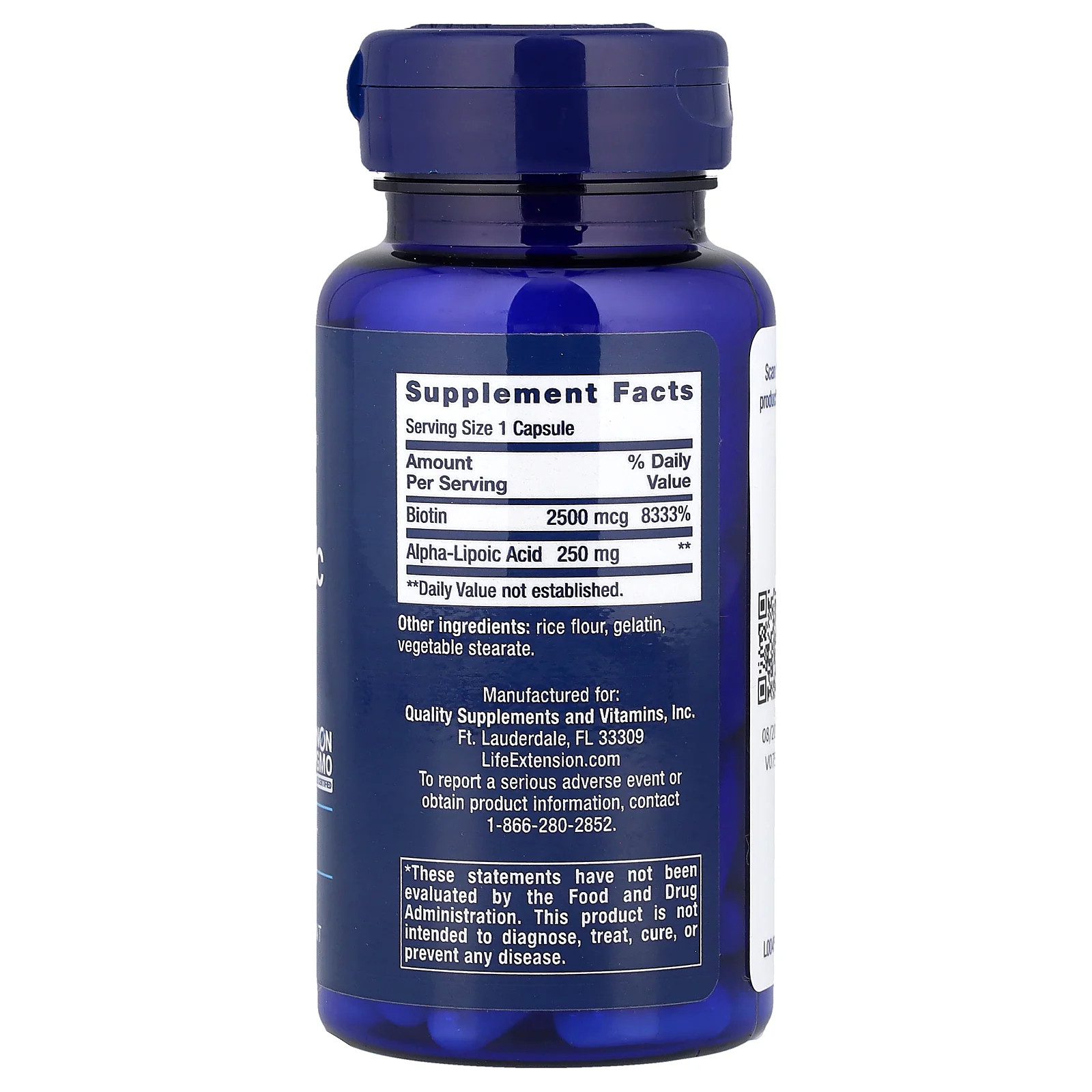 2 X Life Extension, Alpha-Lipoic Acid with Biotin, 60 Capsules
