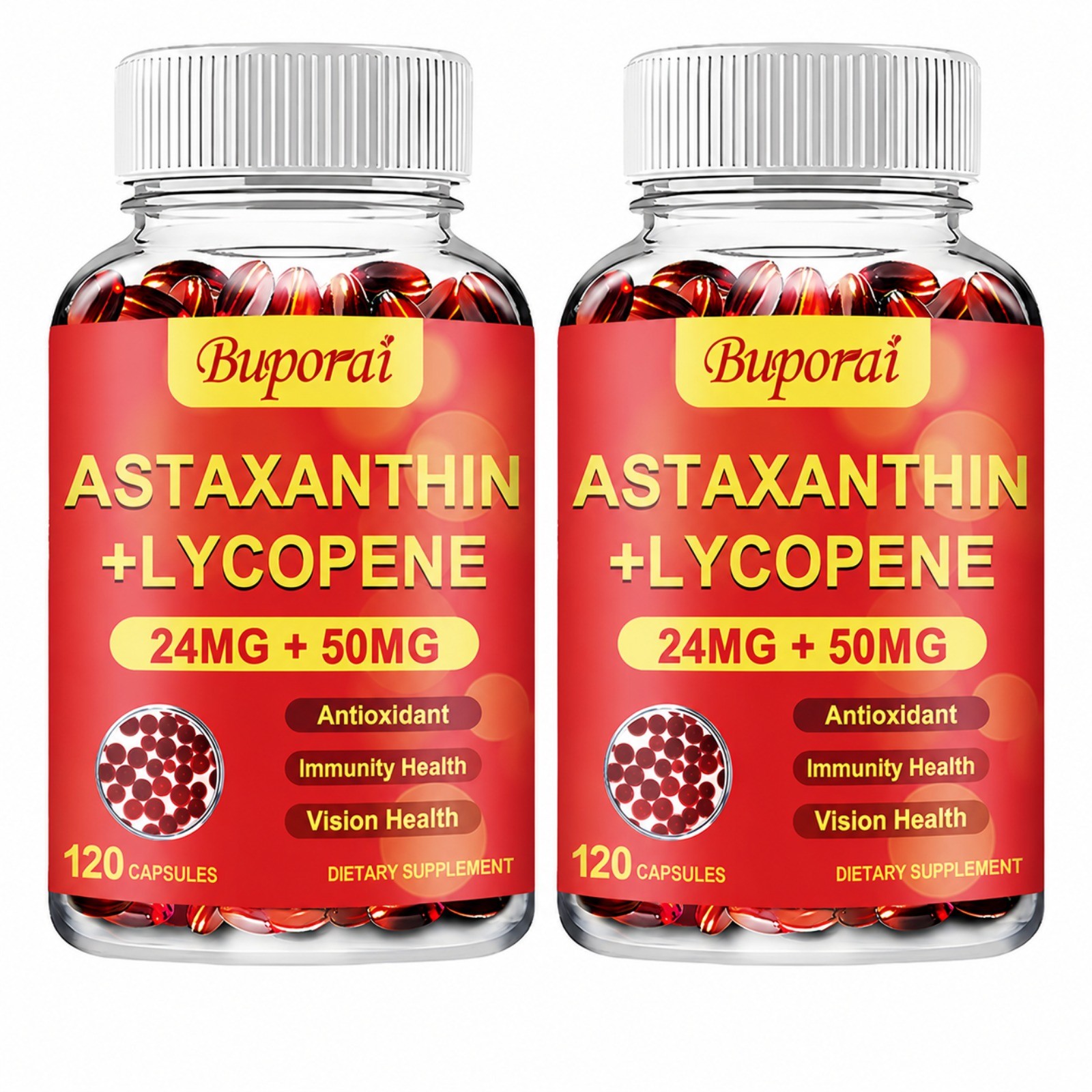 Astaxanthin + Lycopene 240pcs -Antioxidant, Delay Aging, Support Skin Elasticity