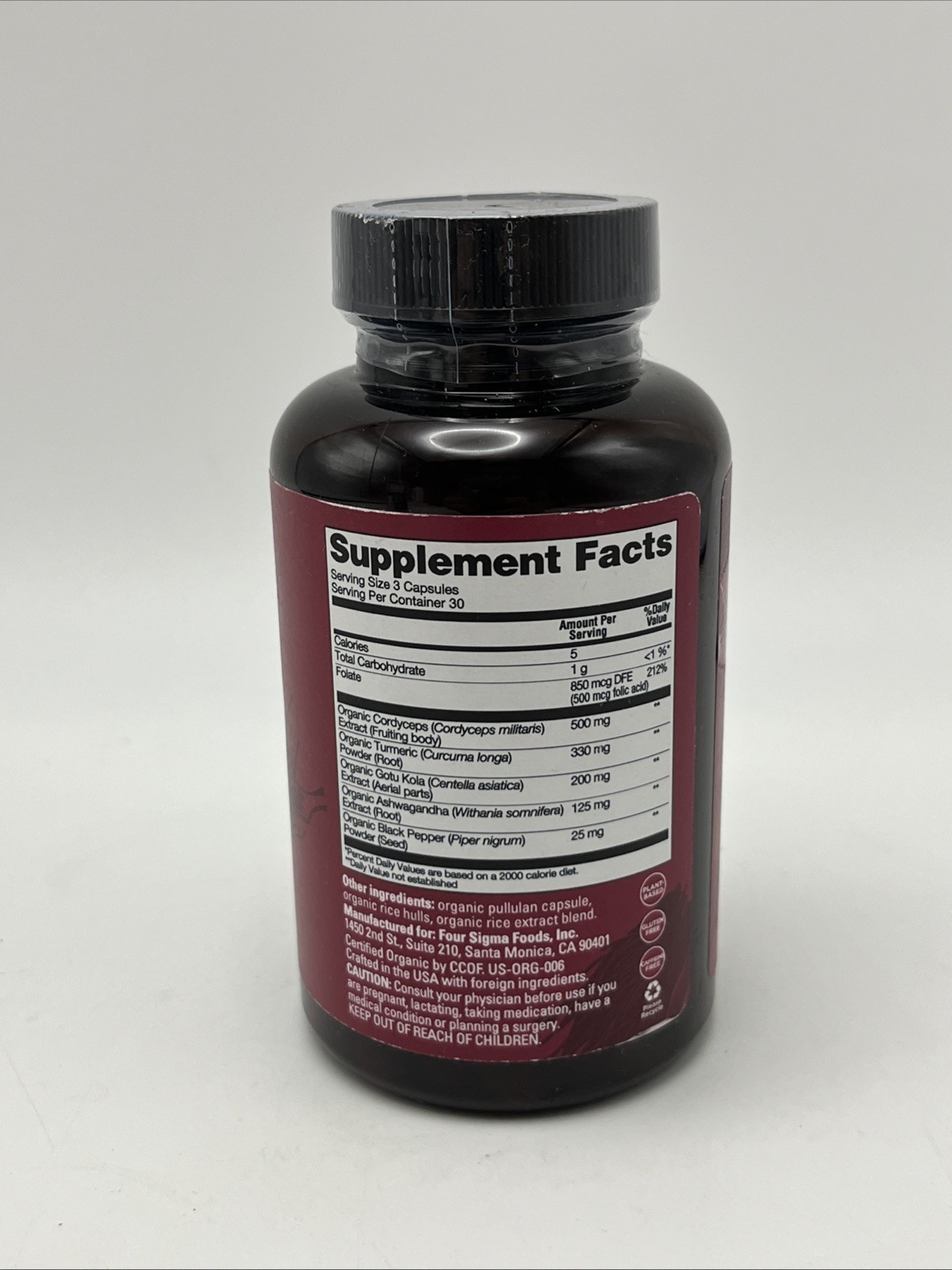 Herbal Supplement Adaptogens Mushroom Capsules for Cognitive Health Exp 05/26
