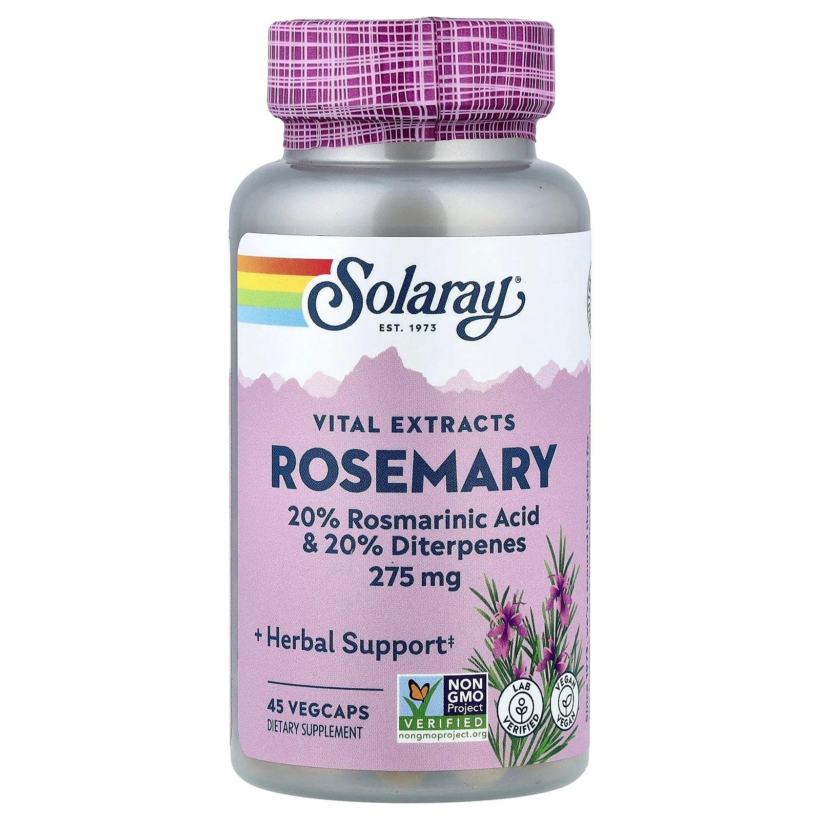 2 X Solaray, Vital Extracts, Rosemary, 45 VegCaps