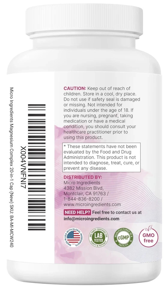 Magnesium 20-in-1 Complex for Women – 240 Veggie Caps, Bone & Sleep Support
