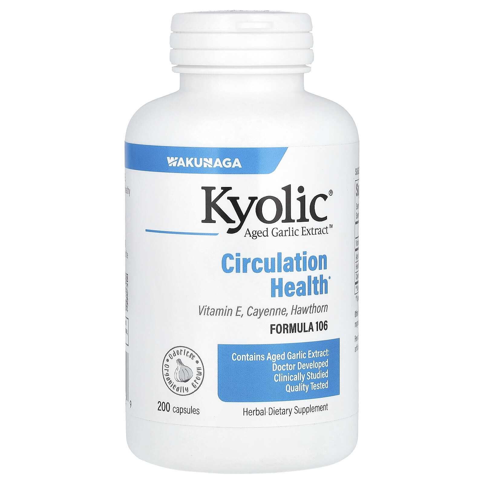 Aged Garlic Extract, Circulation Health, Formula 106, 200 Capsules