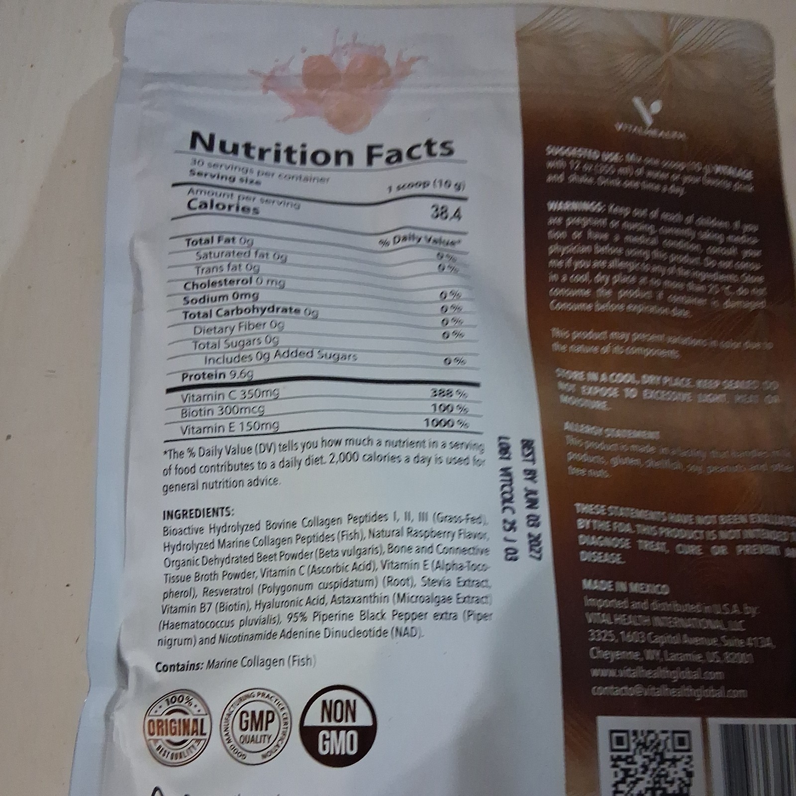 VitalHealth Vitalage Collagen 10.58 oz – New / Sealed! Vital Health! Exp 6/2027