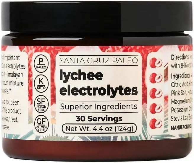 Santa Cruz Paleo Lychee Electrolytes Powder Drink Mix 4.4 oz 30 Servings 2 Tubs