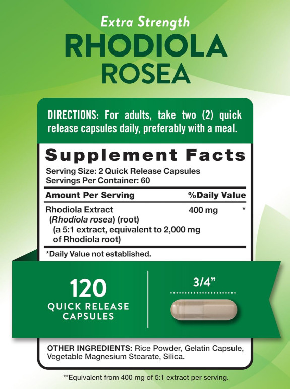 Rhodiola Rosea Supplement 2500Mg Enriched with Ashwagandha, Magnesium, L-Thean