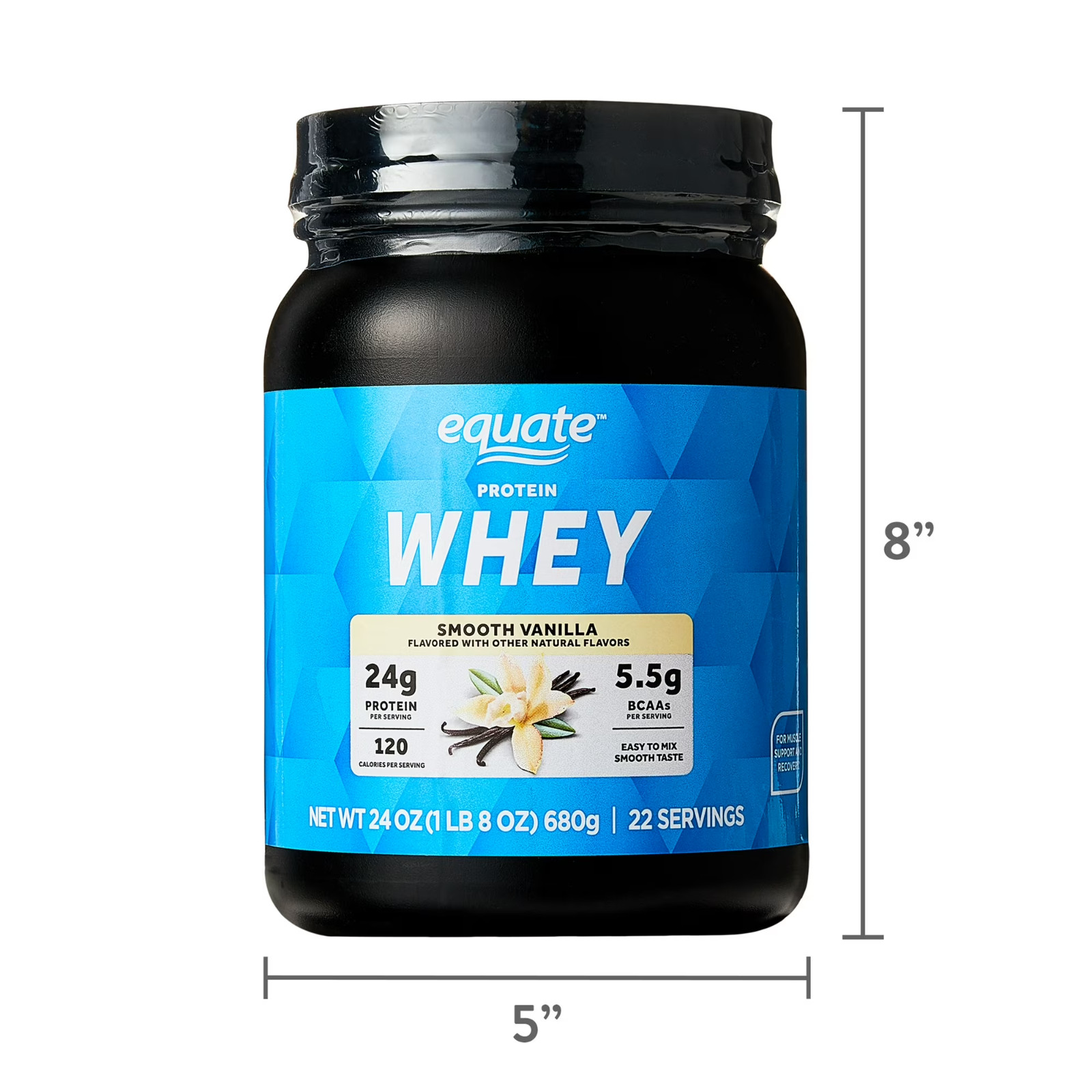 Equate Smooth Vanilla Whey Protein Powder 24 oz Protein Supplement