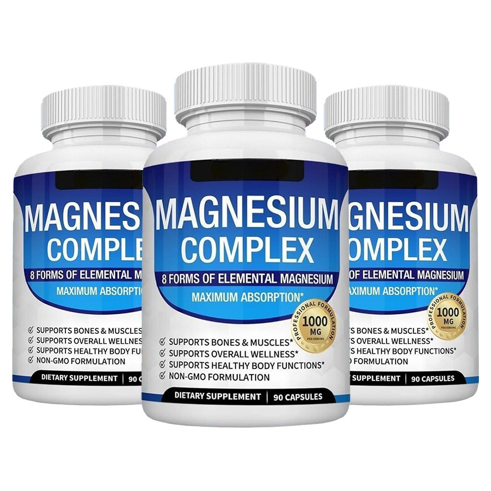Magnesium 1000mg 8 in 1 Complex 3X & Blood Sugar Blend Supplement Combo