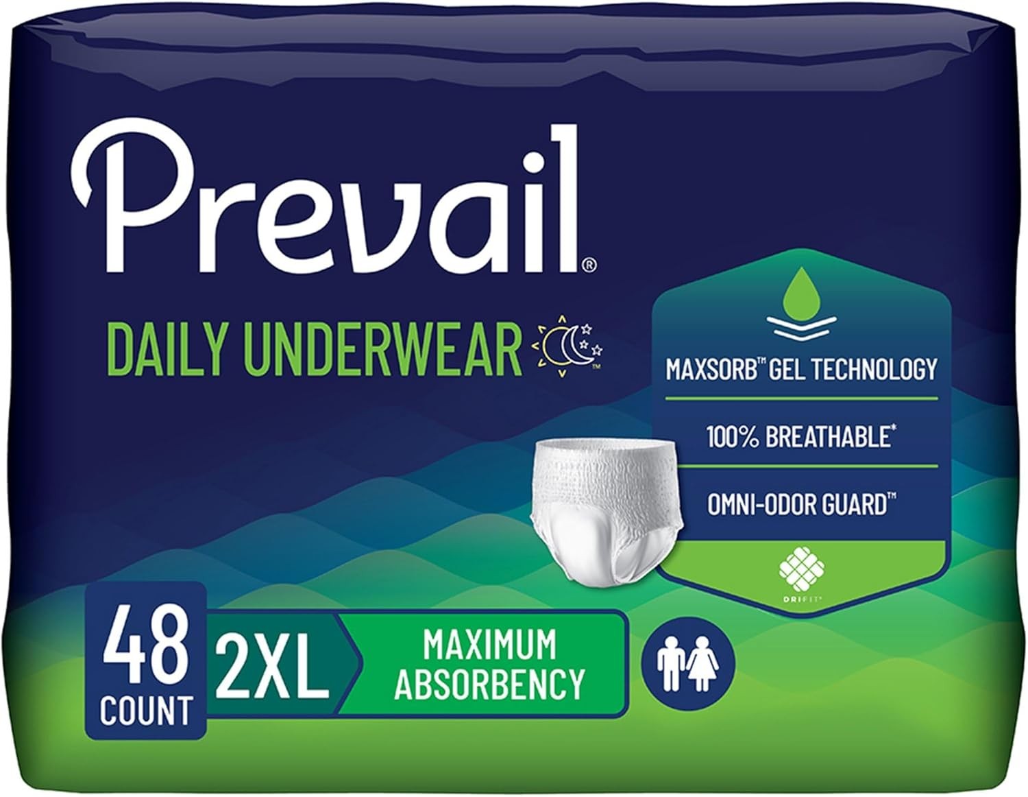 Prevail Daily Protective Underwear – Unisex Adult Incontinence Underwear – Dis