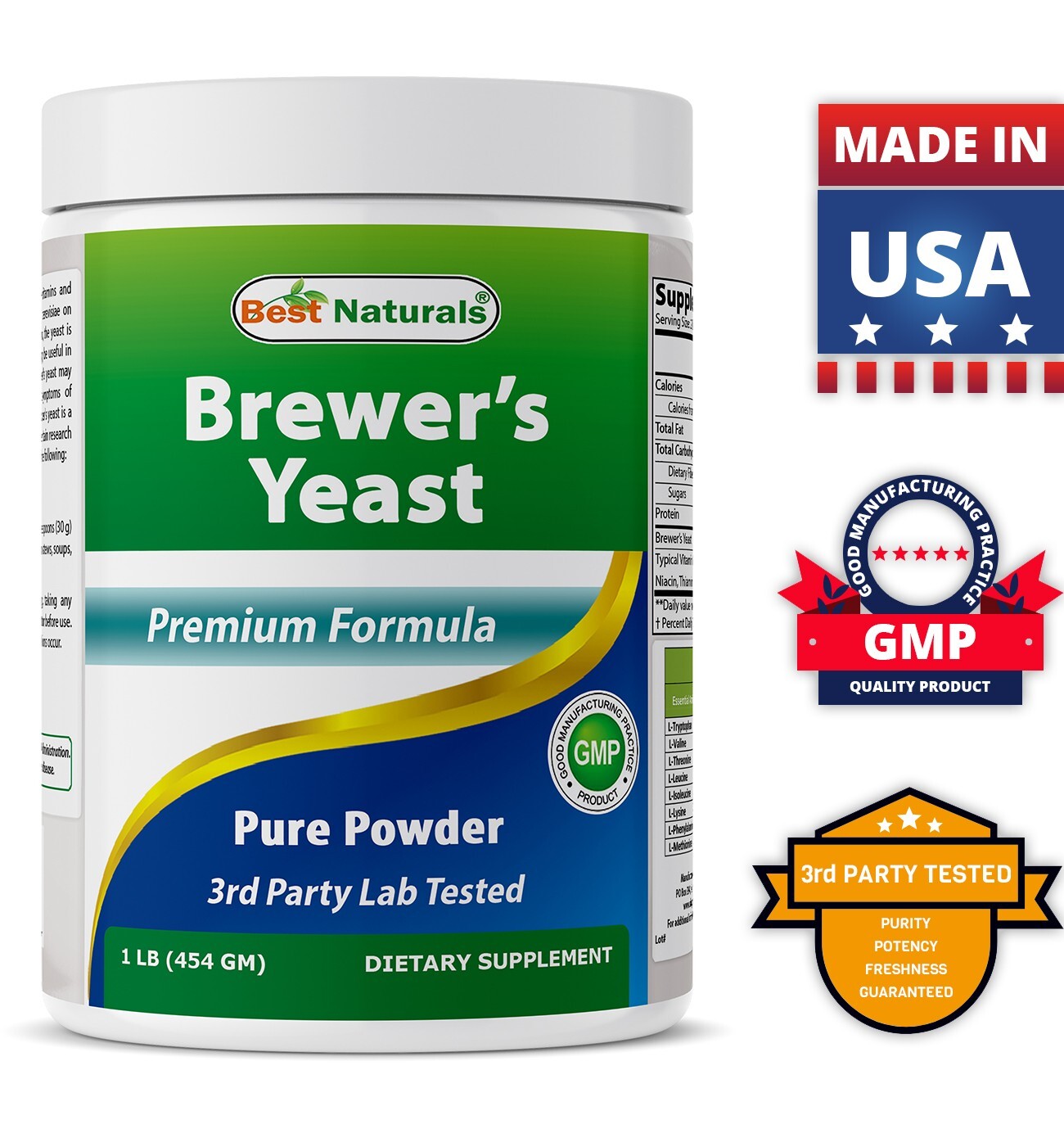 Best Naturals 100% Pure Brewers Yeast Powder – 16 oz