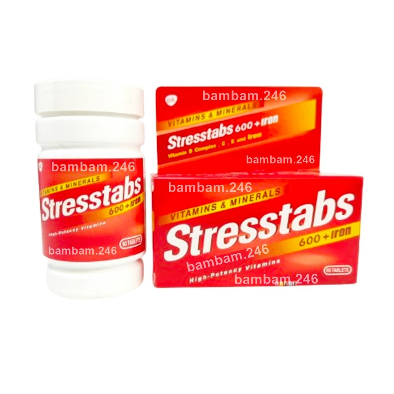 2x Stresstabs with Iron 60 Tablets Healthy Stress Relief for Women Fresh Bright