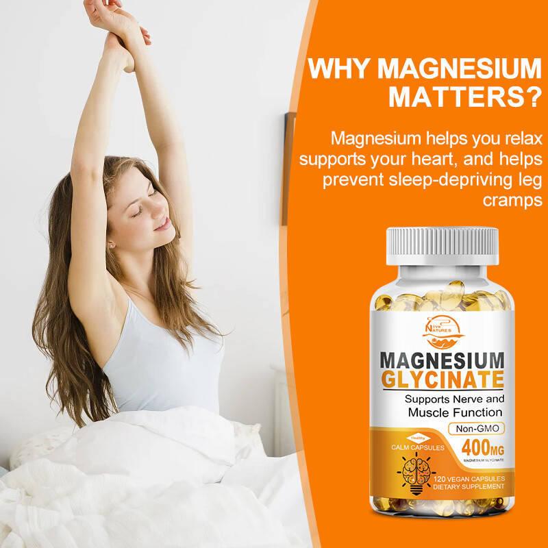 Nature’s Live High Absorption Magnesium Glycinate 400 mg 120 Capules Non-GMO