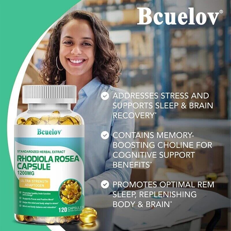 Rhodiola Rosea Capsules 1200mg – Improves Memory, Concentration, Mood